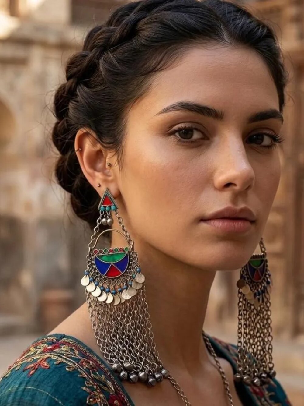 Afghan Kuchi Bell Earrings: Traditional Tribal Chandbaliyaan